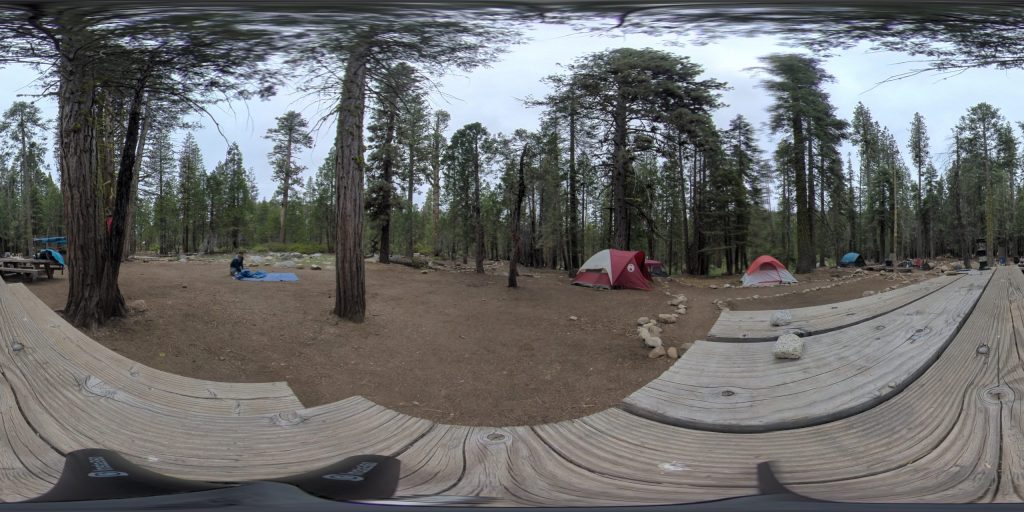 This is a 360-degree image of the center of Cedar Campsite at Camp Wolfeboro.